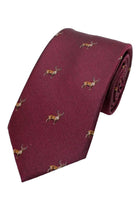 Lloyd Attree & Smith Stag Silk Tie - Wine S9518_2_OS