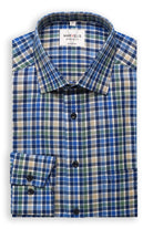 Marvelis Non-Iron Modern Fit Check Shirt - Green/Blue