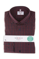 Marvelis Non-Iron Modern Fit Check Shirt - Red/Blue