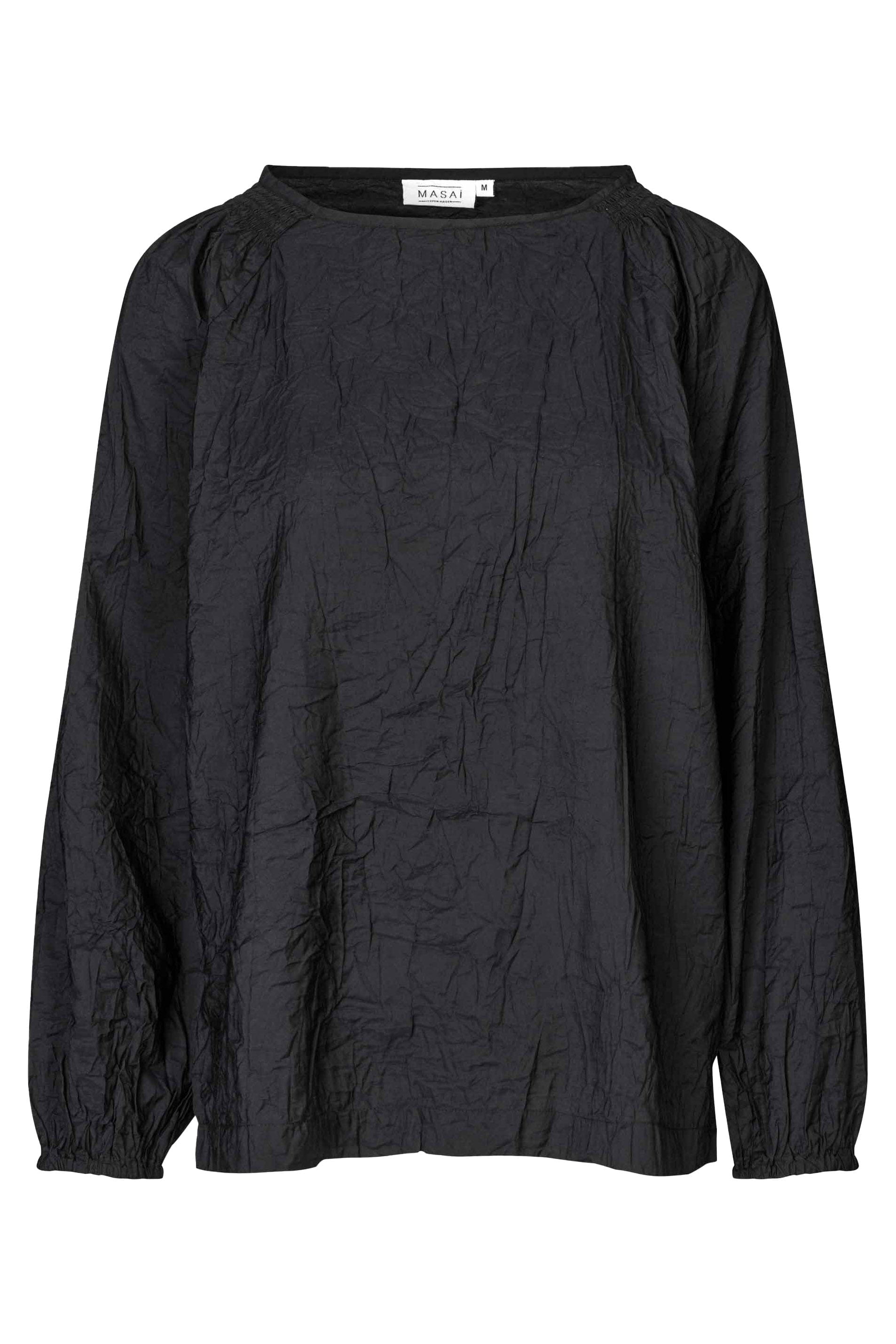 Masai Daiya Crinkle Effect Top - Black