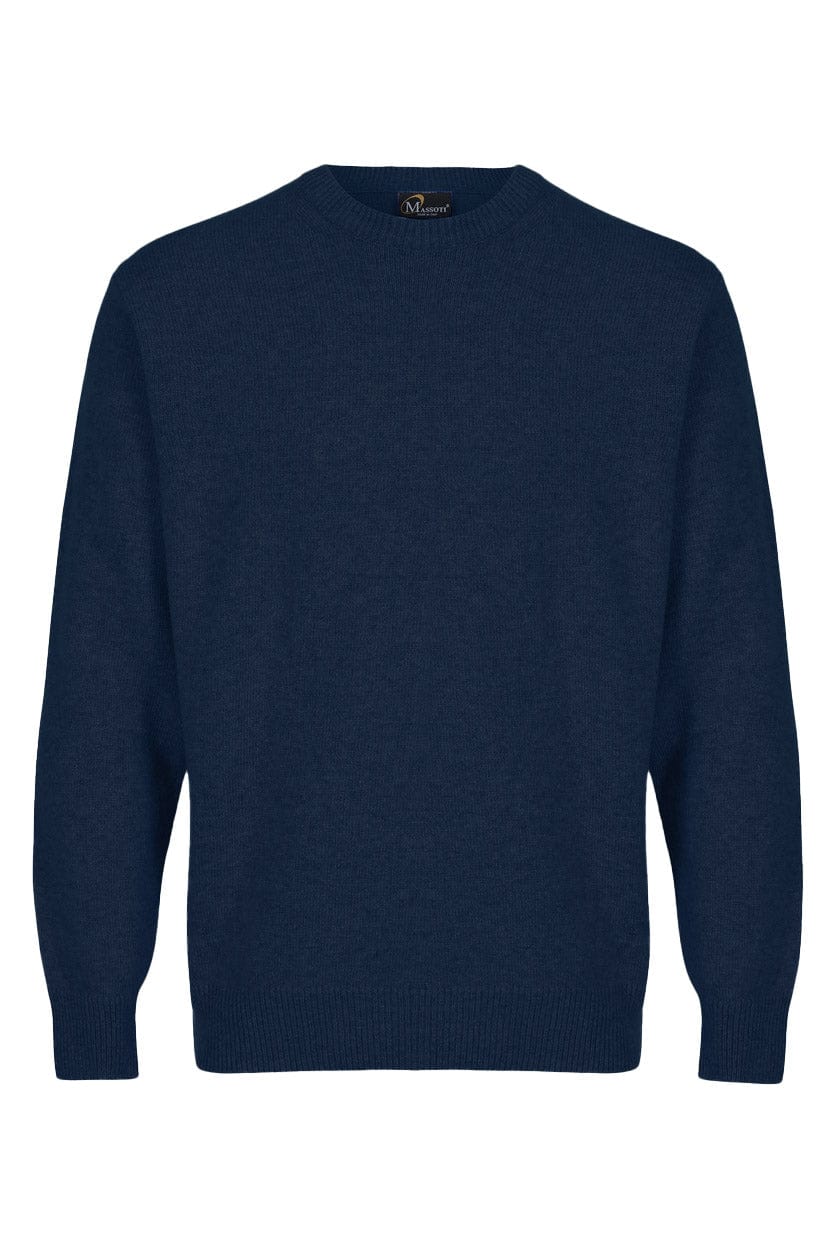 Massoti Lambswool Crew Neck Jumper - Navy