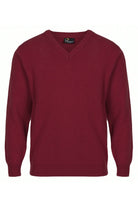 Massoti Lambswool V Neck Jumper - Burgundy