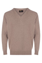 Massoti Lambswool V Neck Jumper - Fawn