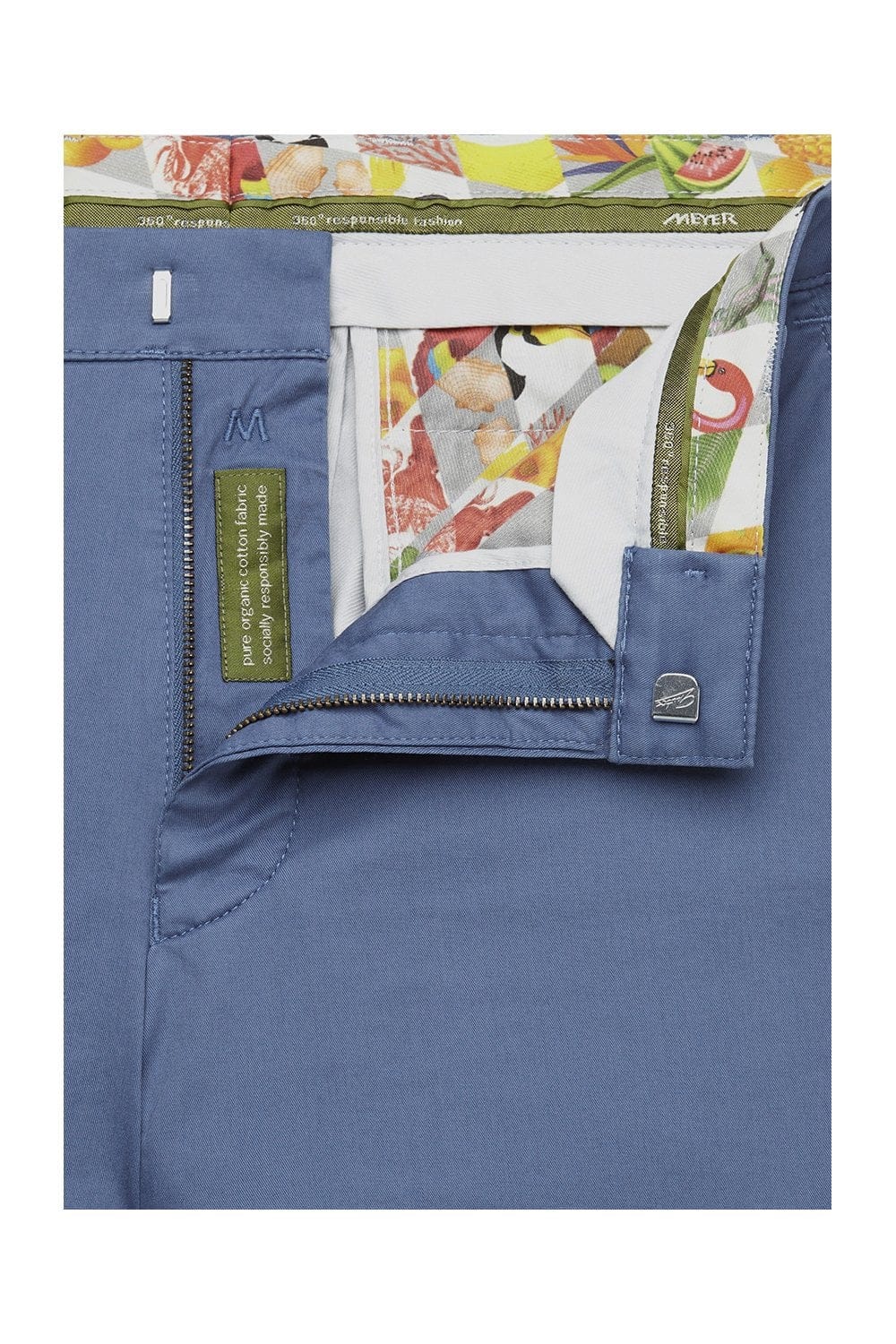 Meyer B-Palma Cotton Stretch Chino Shorts - Blue