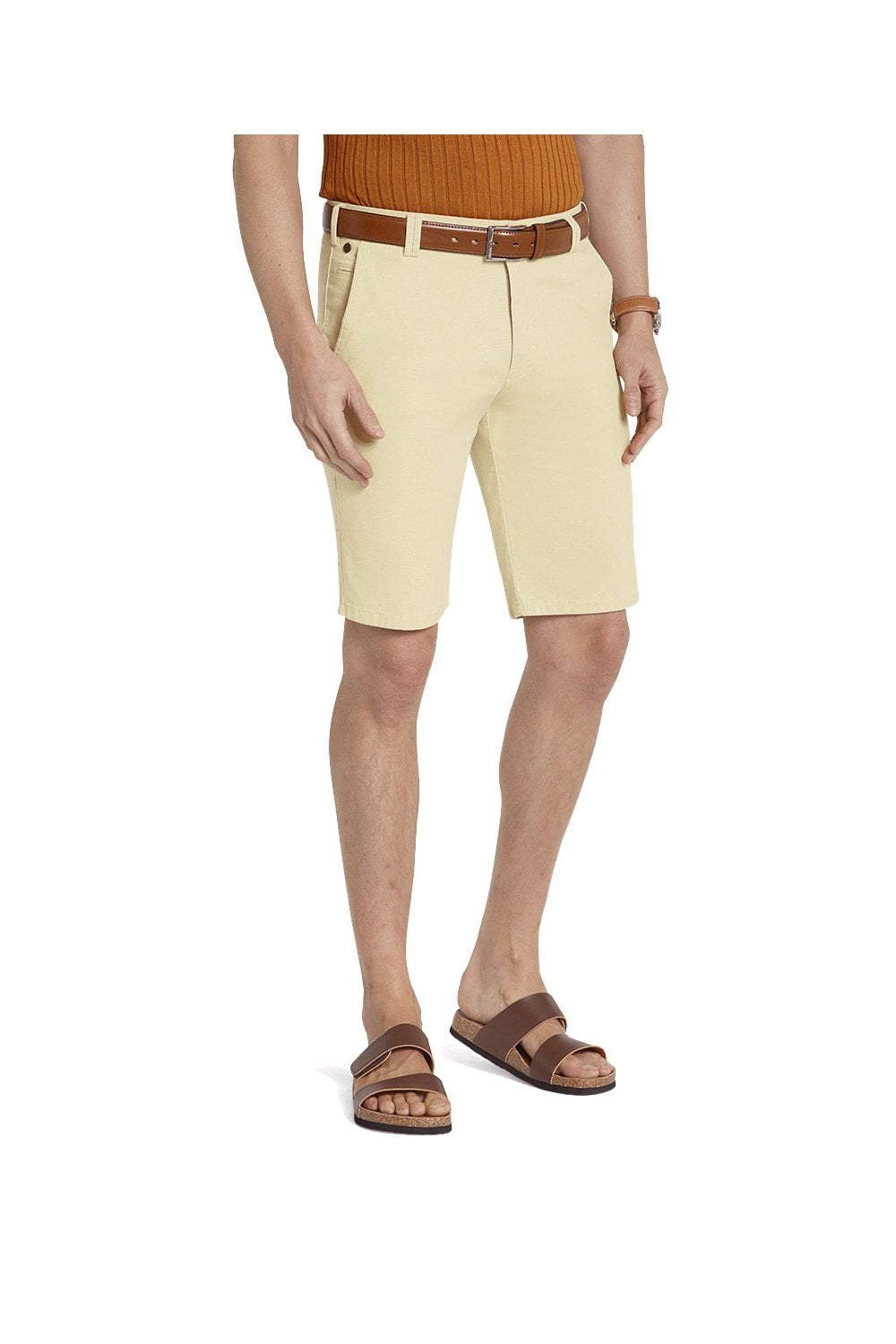 Meyer B-Palma Cotton Stretch Chino Shorts - Stone