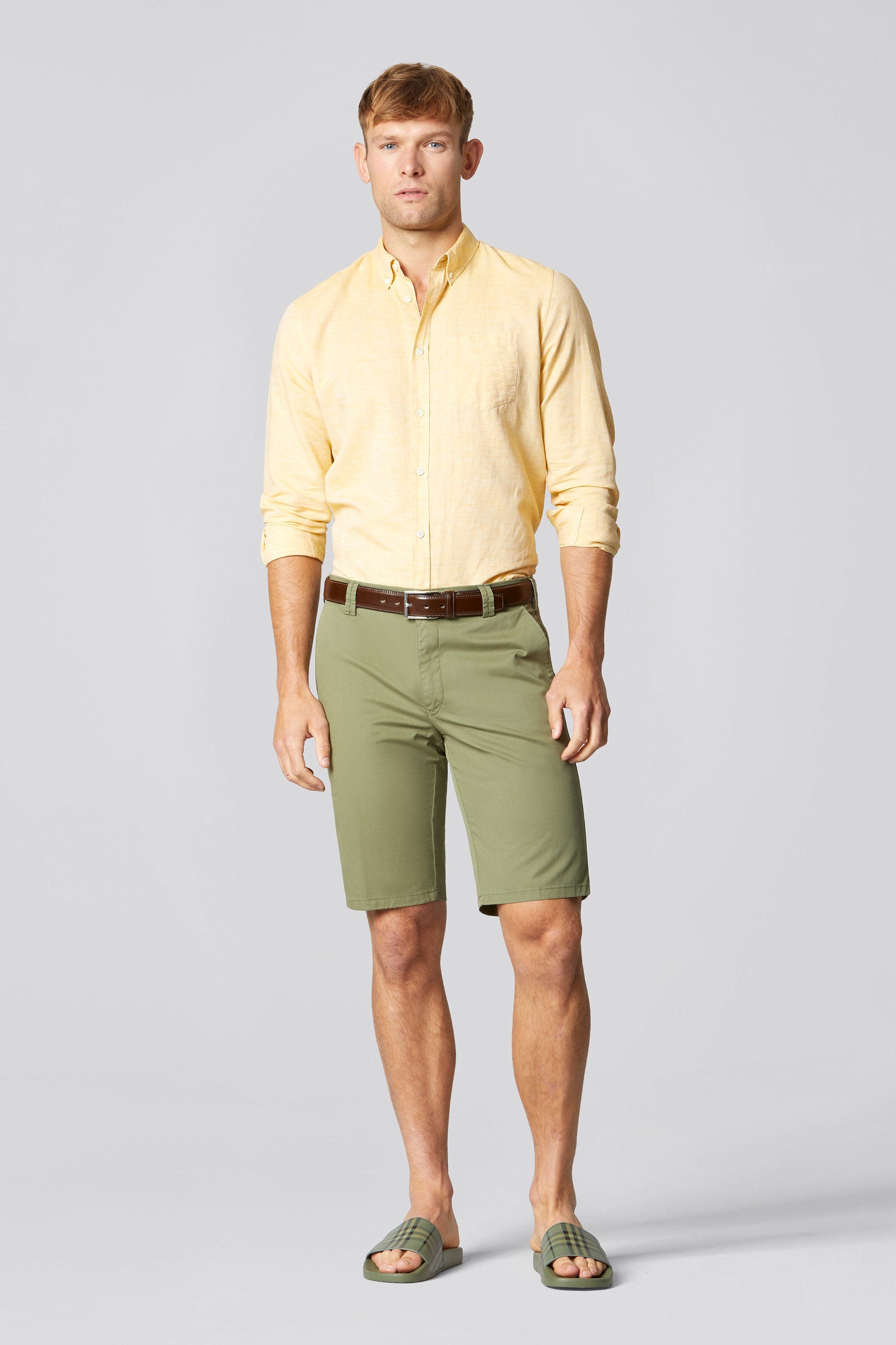 Meyer Cotton Stretch Shorts - Olive