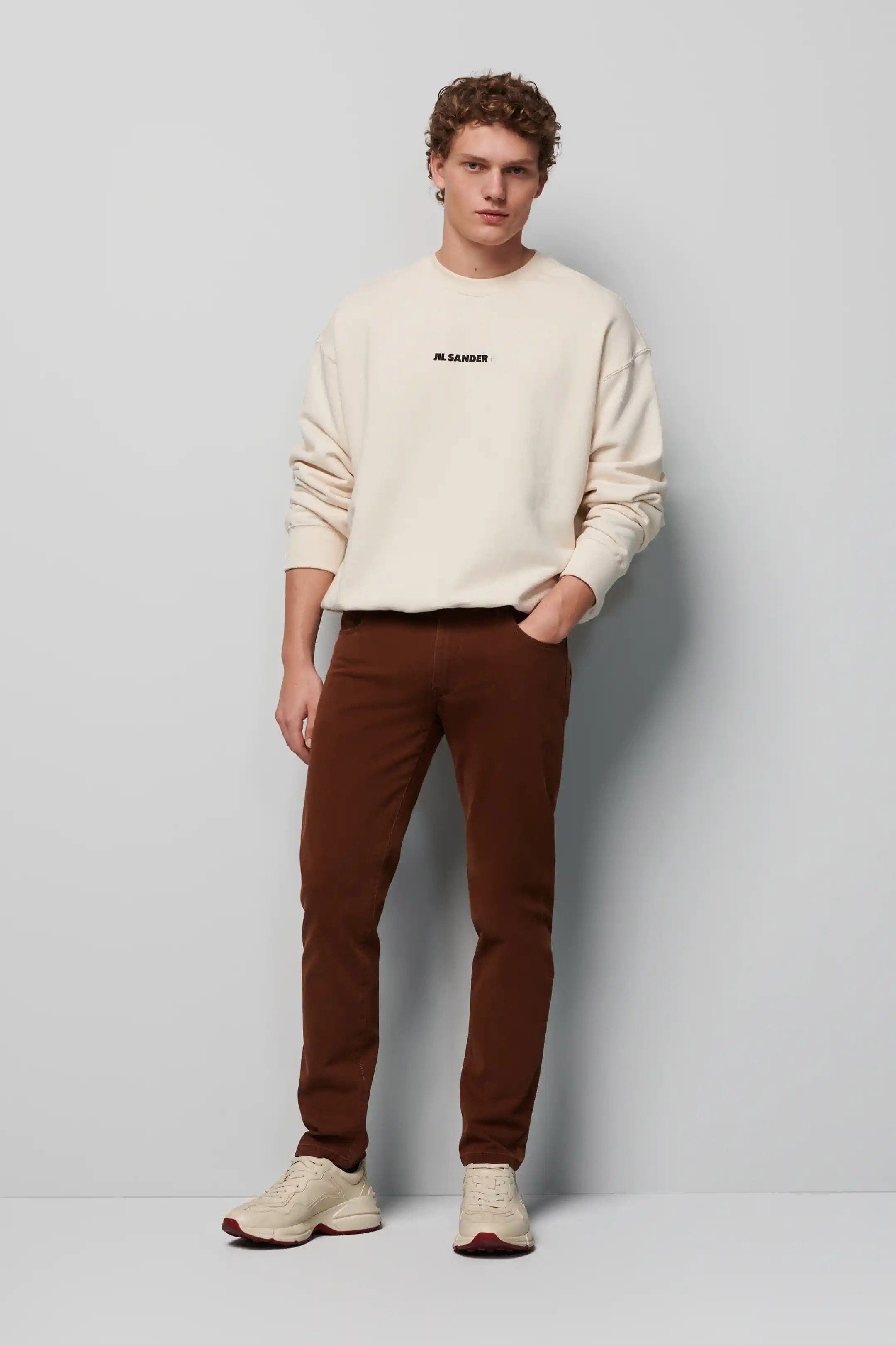 Meyer M5 Slim Micro Structure Cotton Stretch Chinos - Copper