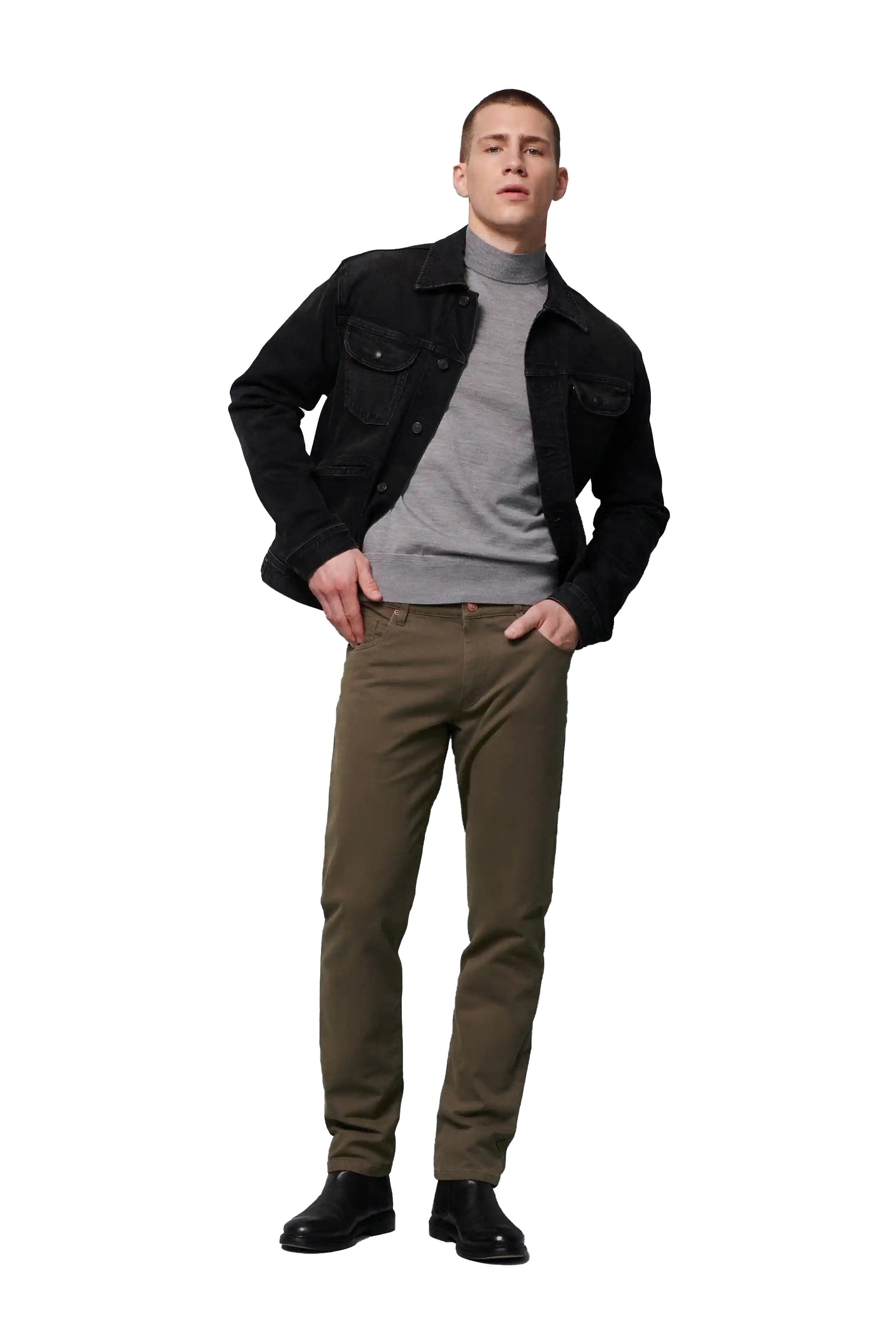 Meyer M5 Slim Micro Structure Cotton Stretch Chinos - Taupe