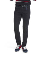 Meyer M5 Slim Super Stretch Pima Satin Chinos - Navy