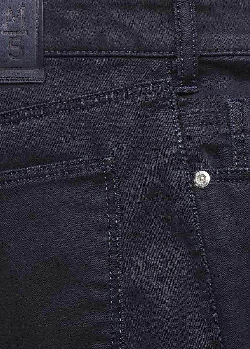 Meyer M5 Slim Super Stretch Pima Satin Chinos - Navy