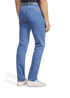 Meyer Oslo Coolmax Denim Travel Chino Trousers - Light Blue (DE)