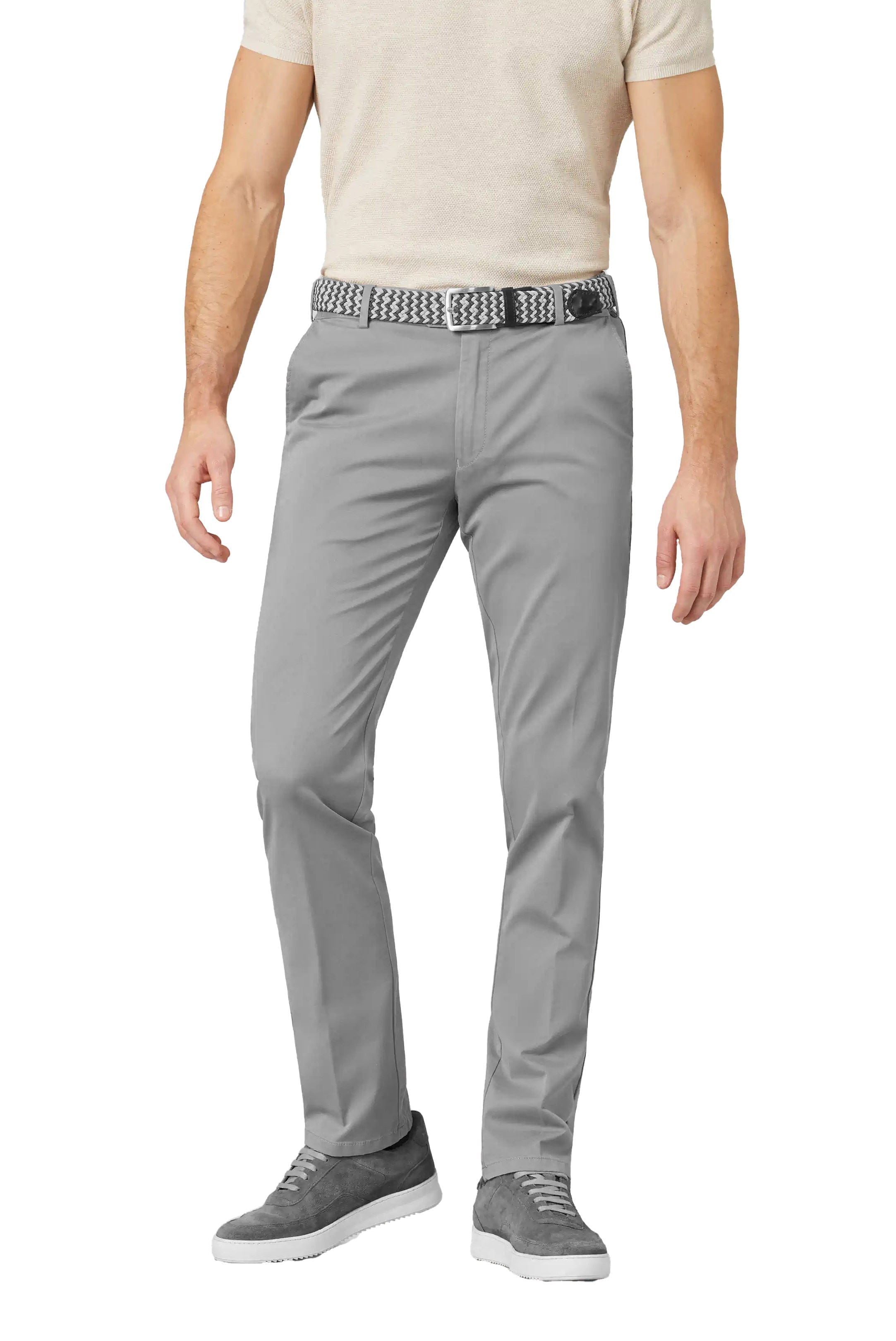 Meyer Oslo Lightweight Stretch Twill Chinos - Smoke Grey