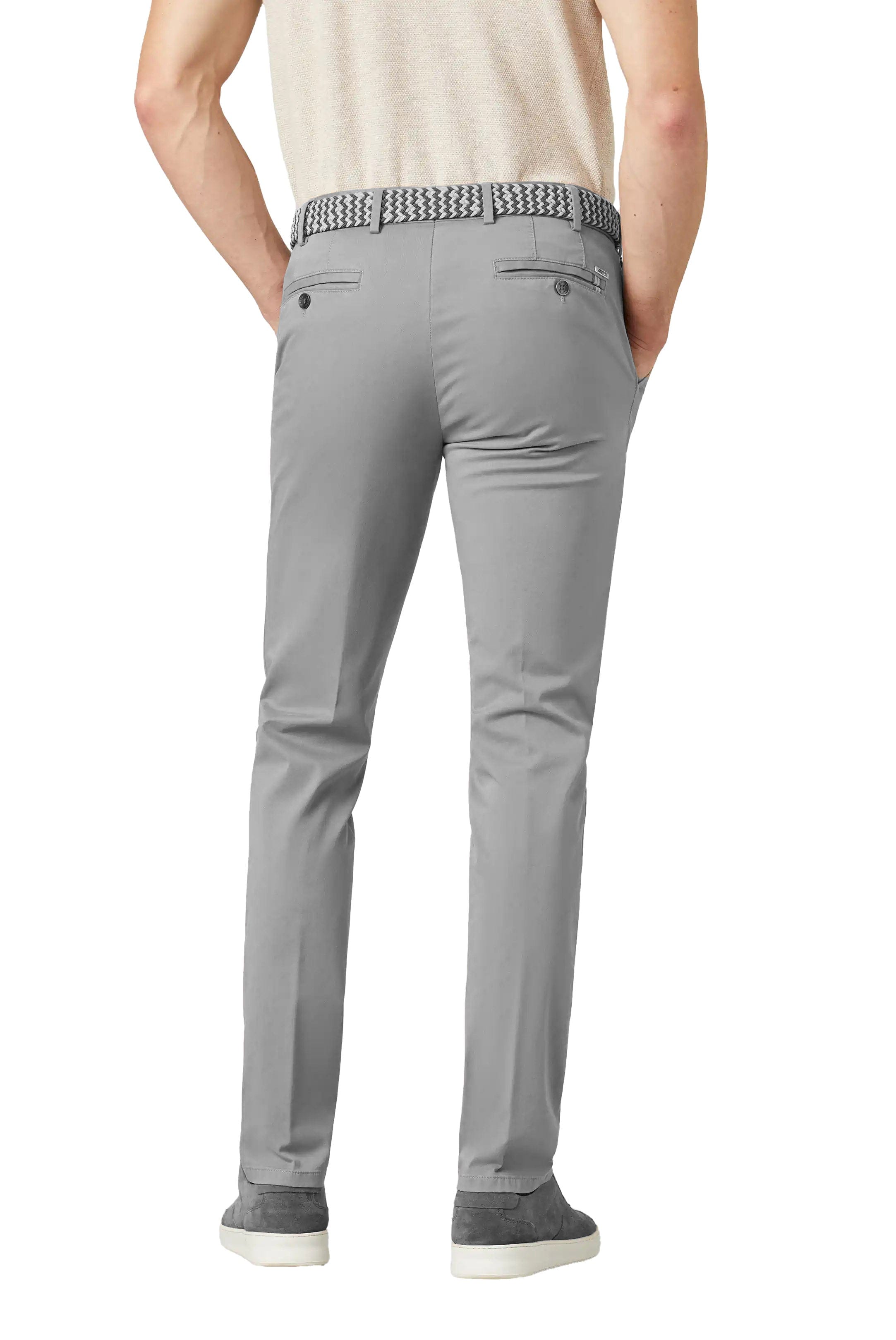 Meyer Oslo Lightweight Stretch Twill Chinos - Smoke Grey