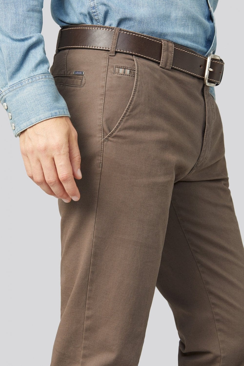 Meyer Roma Cotton Chino Trousers - Stone