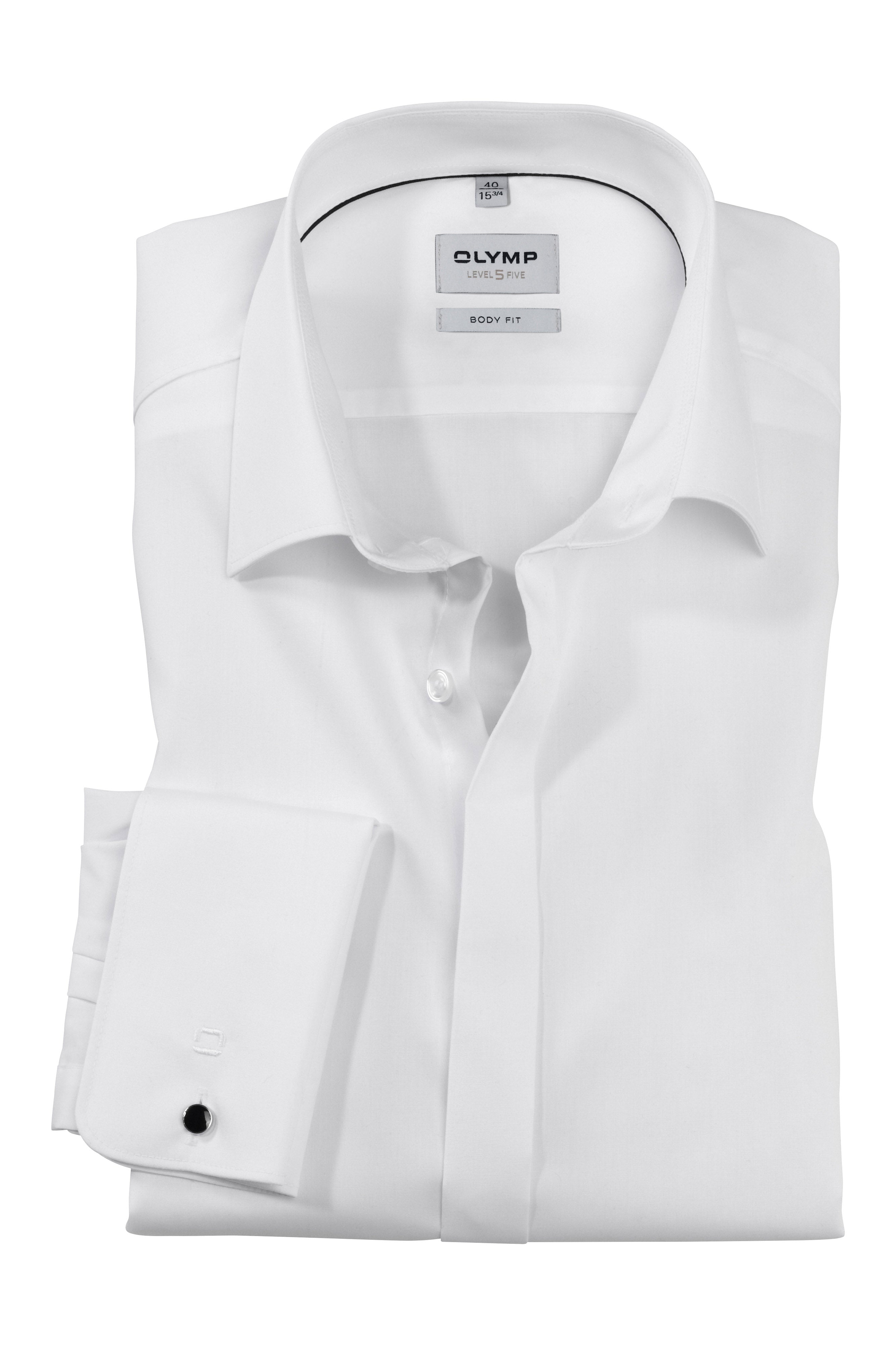 Olymp Level 5 Body Fit Double Cuff Dress Shirt - White