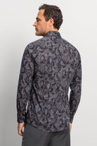 Olymp Level 5 Body Fit Paisley Long Sleeve Shirt - Graphite