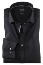 Olymp Level Five Body Fit Plain Shirt - Black