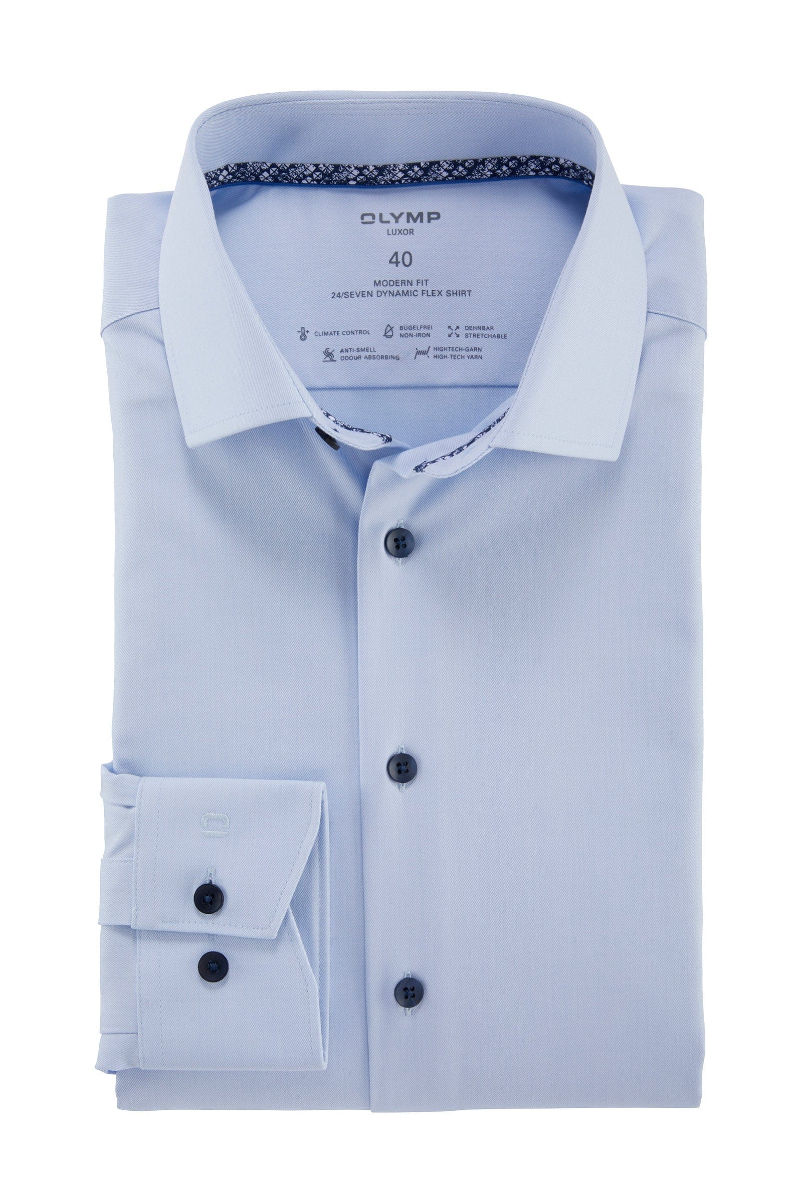 Olymp Luxor 24/7 Dynamic Flex Shirt - Blue