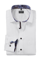 Olymp Luxor Comfort Fit Plain Shirt with Trim - White