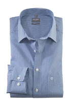 Olymp Luxor Comfort Fit Stripe Shirt - Dark Blue