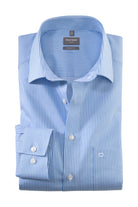 Olymp Luxor Comfort Fit Stripe Shirt - Light Blue