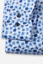 Olymp Luxor Modern Fit Floral Print Shirt - Blue/White