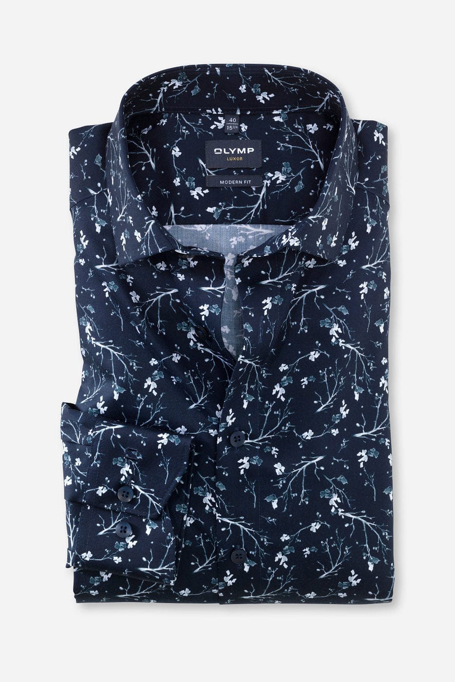 Olymp Luxor Modern Fit Floral Shirt - Marine