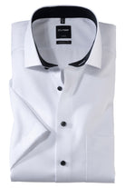 Olymp Luxor Modern Fit Short Sleeve Shirt - White