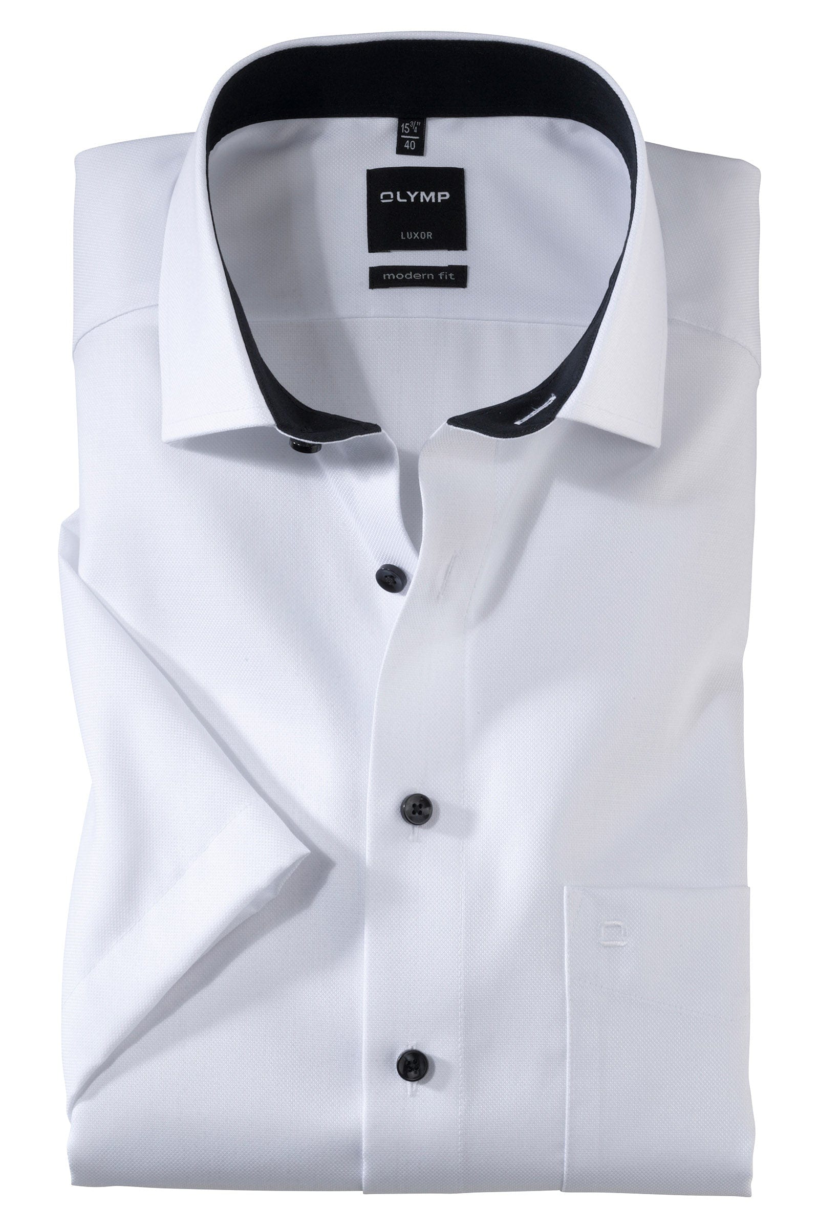 Olymp Luxor Modern Fit Short Sleeve Shirt - White