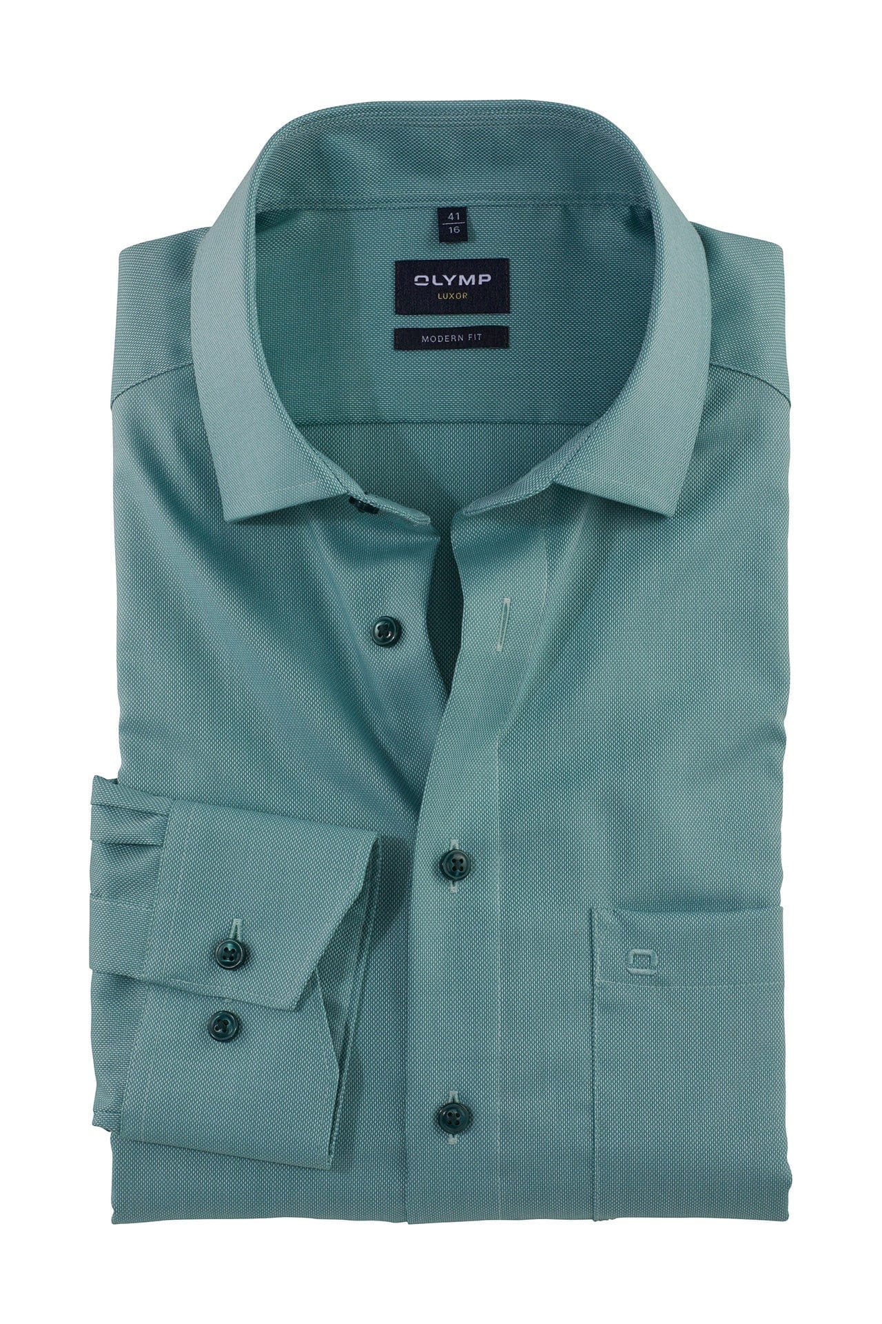 Olymp Luxor Modern Fit Twill Shirt - Green