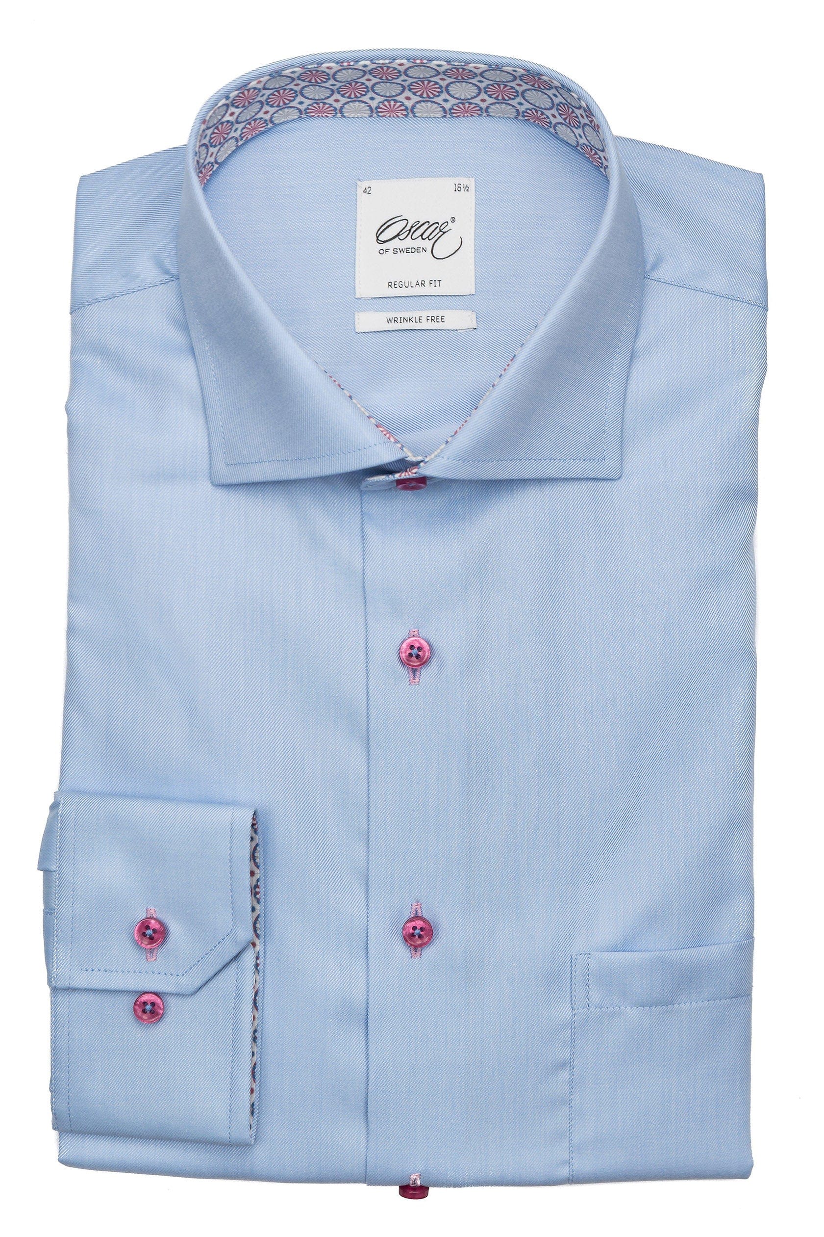 Oscar Cotton Twill Wrinkle Free Shirt - Riviera Blue