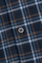 Oscar Flannel Cotton/Wool Shirt - Indigo Blue Check