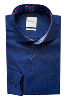 Oscar Pure Cotton Wrinkle Free Shirt - Navy Blue