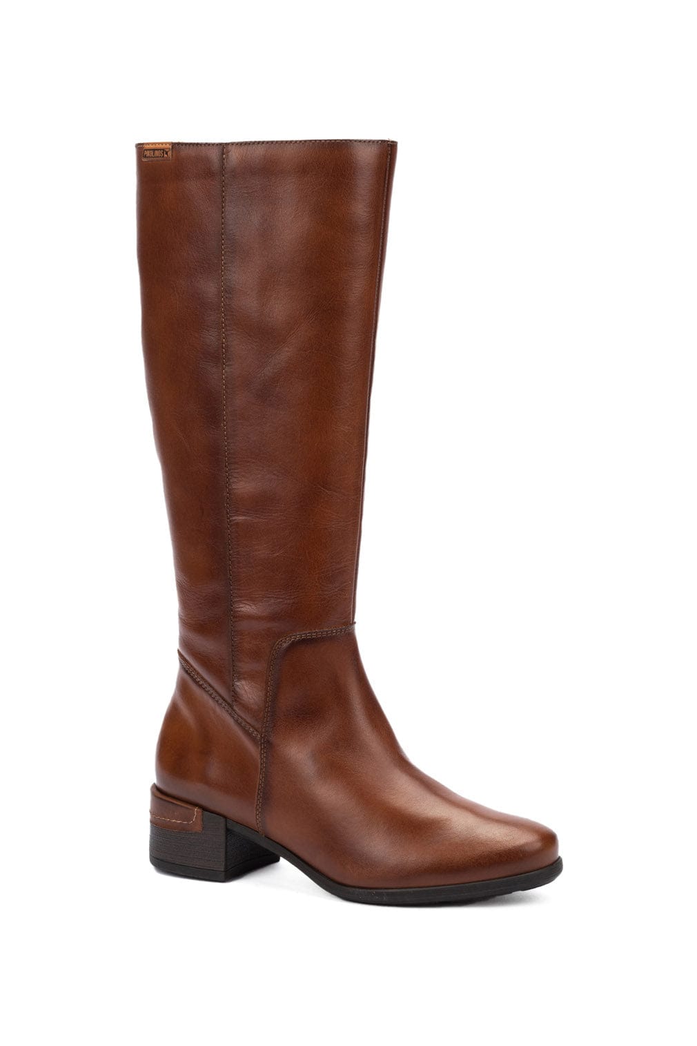 Pikolinos Malaga Leather Mid Heel Tall Boots - Chocolate