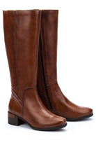 Pikolinos Malaga Leather Mid Heel Tall Boots - Chocolate