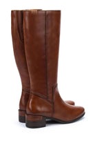 Pikolinos Malaga Leather Mid Heel Tall Boots - Chocolate