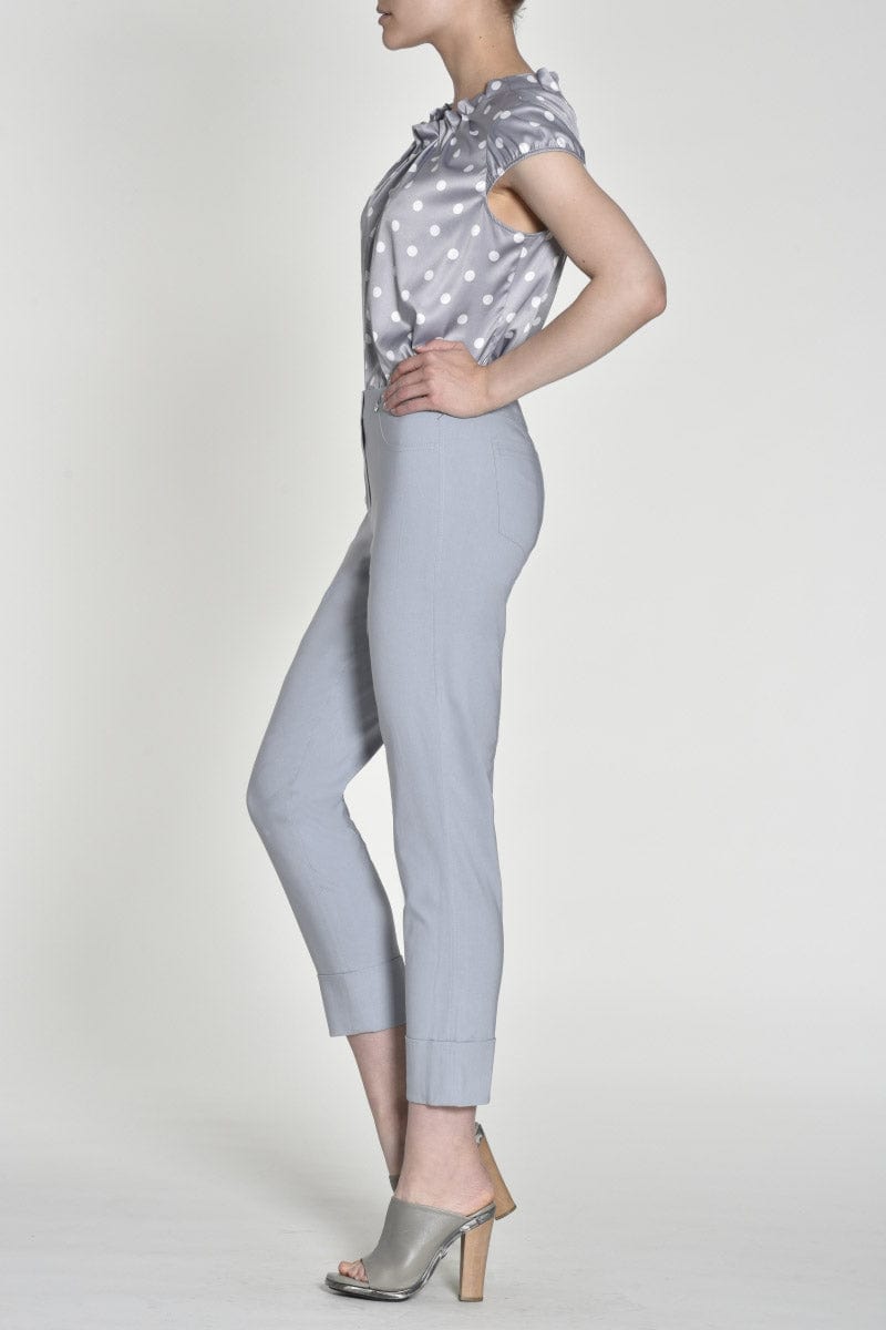 Robell Bella 09 Slim Ankle Grazer Trousers - Pearl Grey