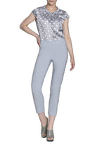 Robell Bella 09 Slim Ankle Grazer Trousers - Pearl Grey