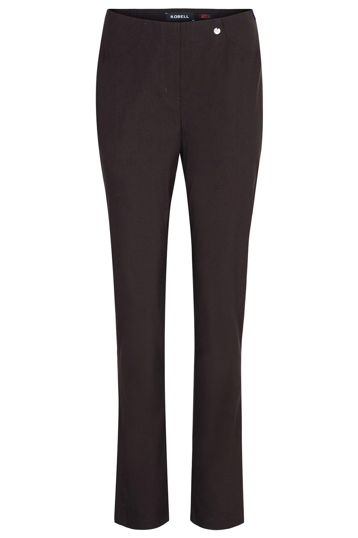 Robell Bella Full Length Trousers - Dark Brown