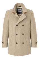 S4 Jackets George Italian Wool Double Breasted Coat - Beige Melange