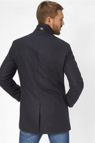 S4 Jackets George Italian Wool Double Breasted Coat - Navy