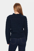 Saint Tropez Coralise Textured Knit Jumper - Night Sky