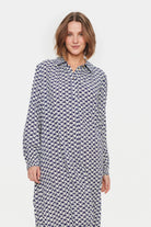 Saint Tropez Darlene Printed Shirt Dress - Patriot Blue Graphic Print