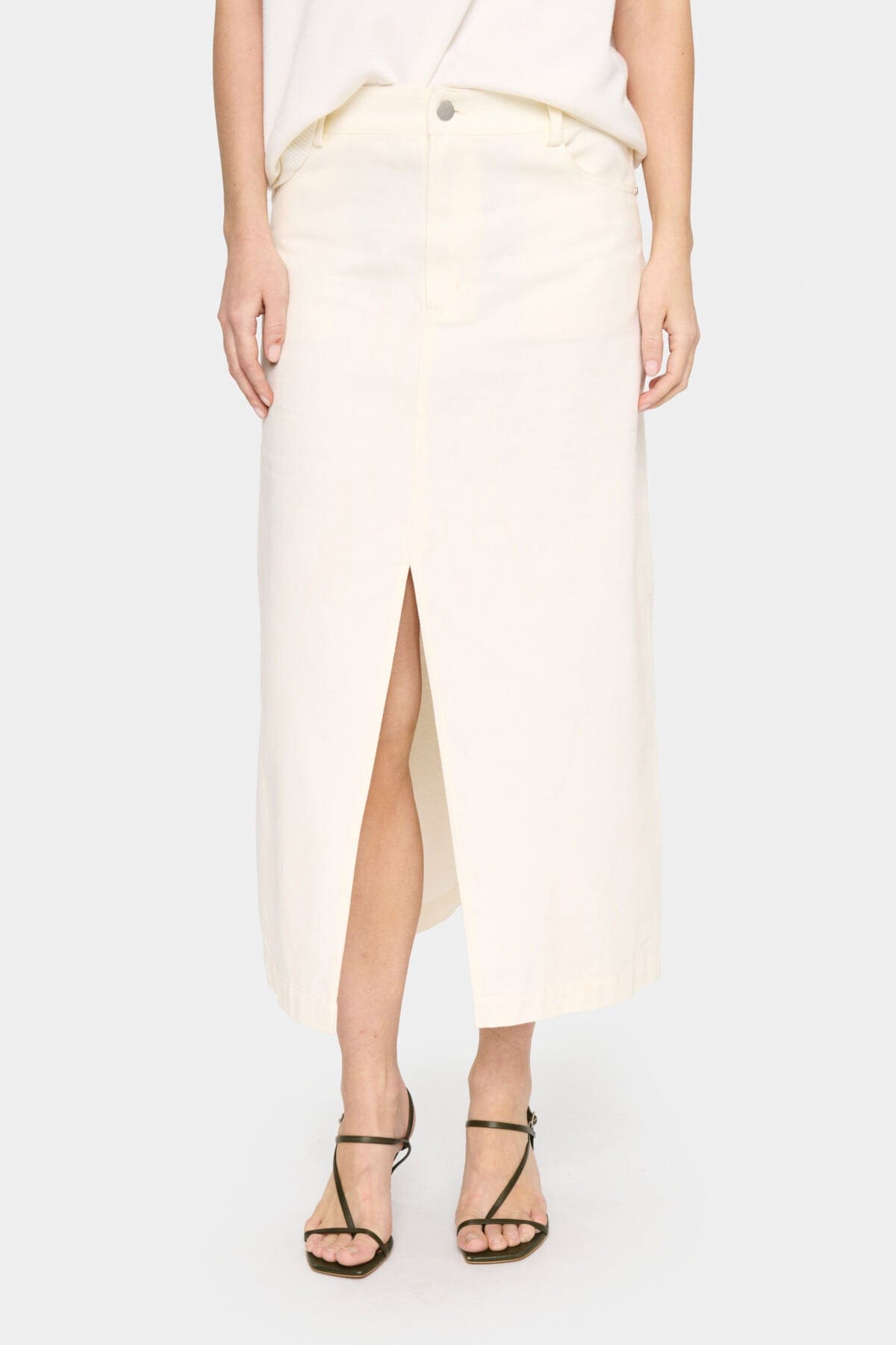 Saint Tropez Diki Denim Midi Skirt - Ice