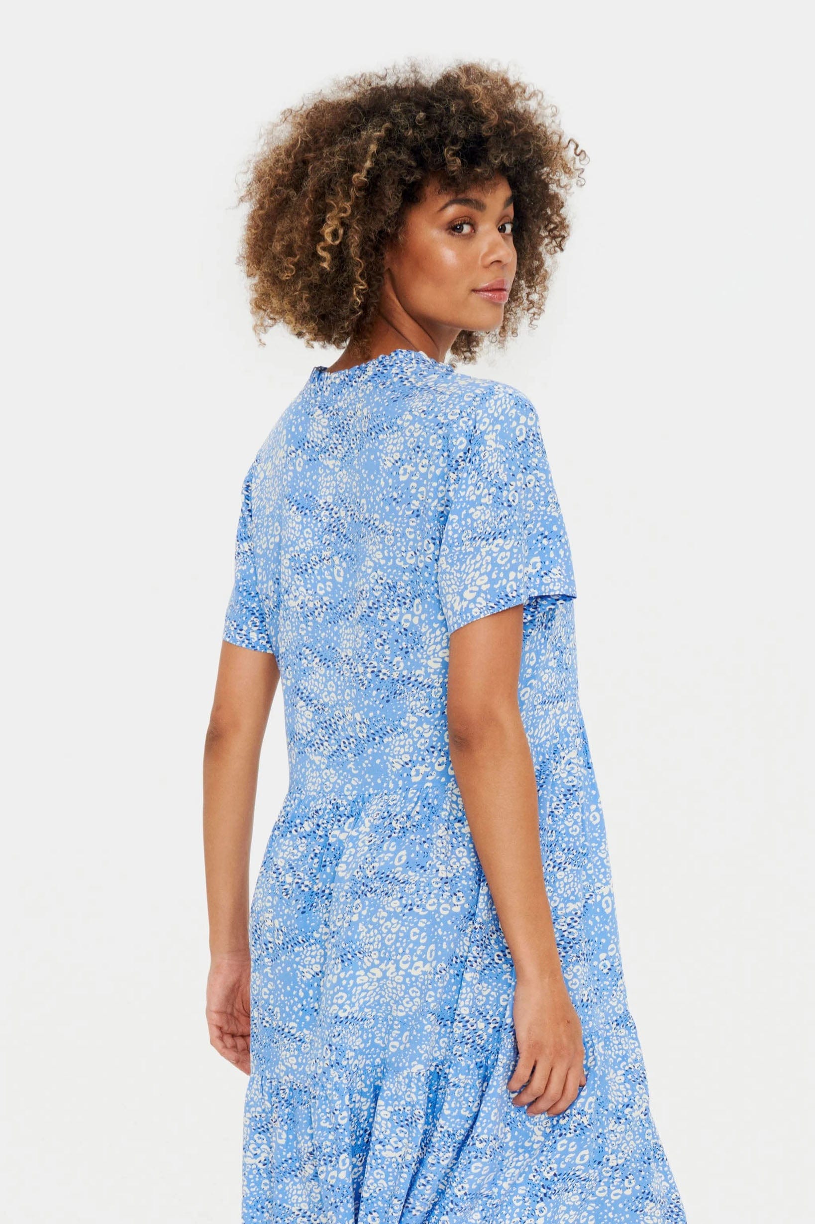 Saint Tropez Eda Short Sleeve Dress - Ultramarine Leo