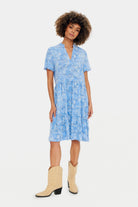 Saint Tropez Eda Short Sleeve Dress - Ultramarine Leo