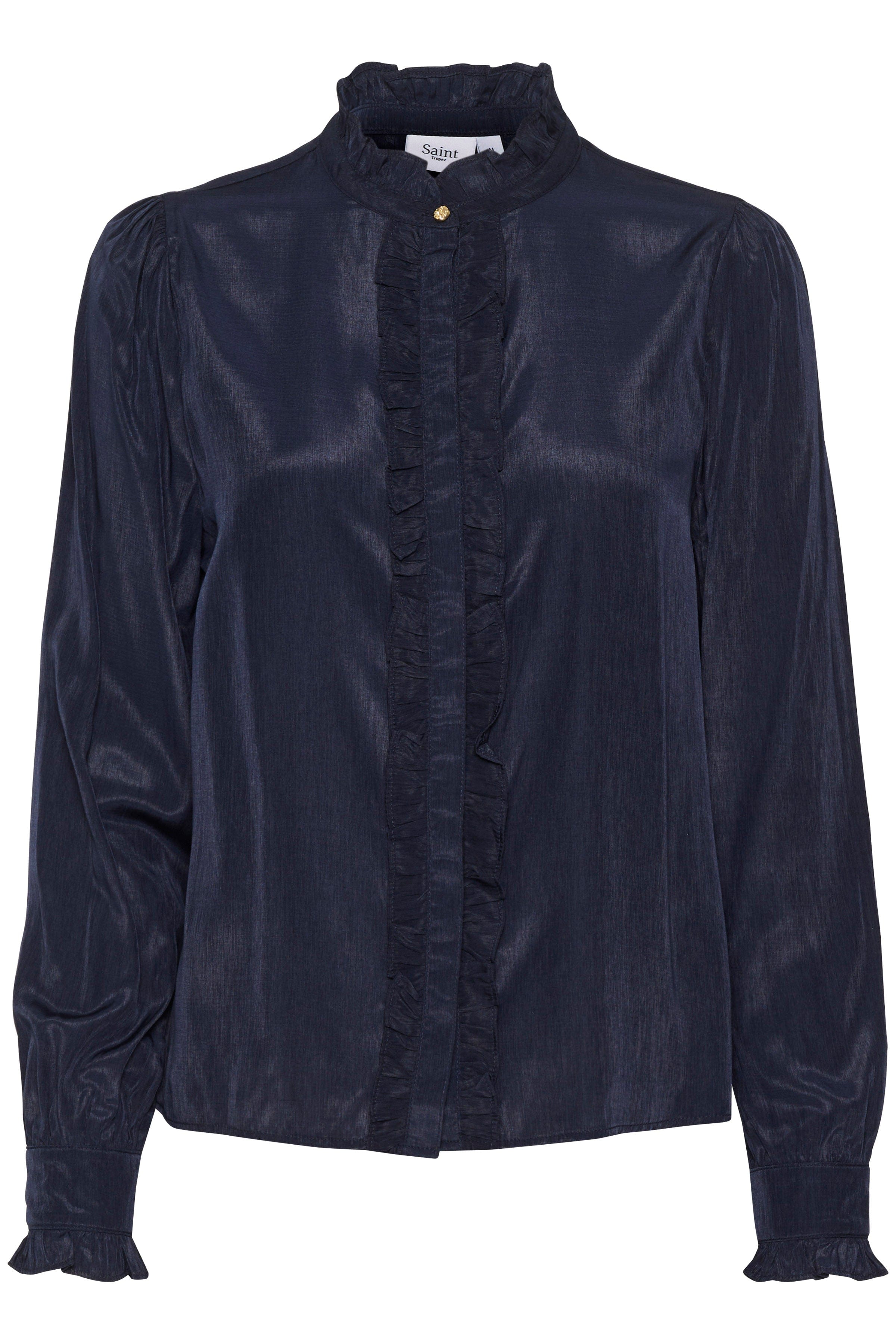 Saint Tropez Felina Frill Detail Shirt - Night Sky