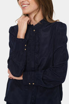 Saint Tropez Felina Frill Detail Shirt - Night Sky