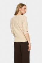 Saint Tropez Felli Half Sleeve Knit Jumper - Creme