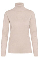 Saint Tropez Mila Knitted Roll Neck Jumper - Gray Morn Melange